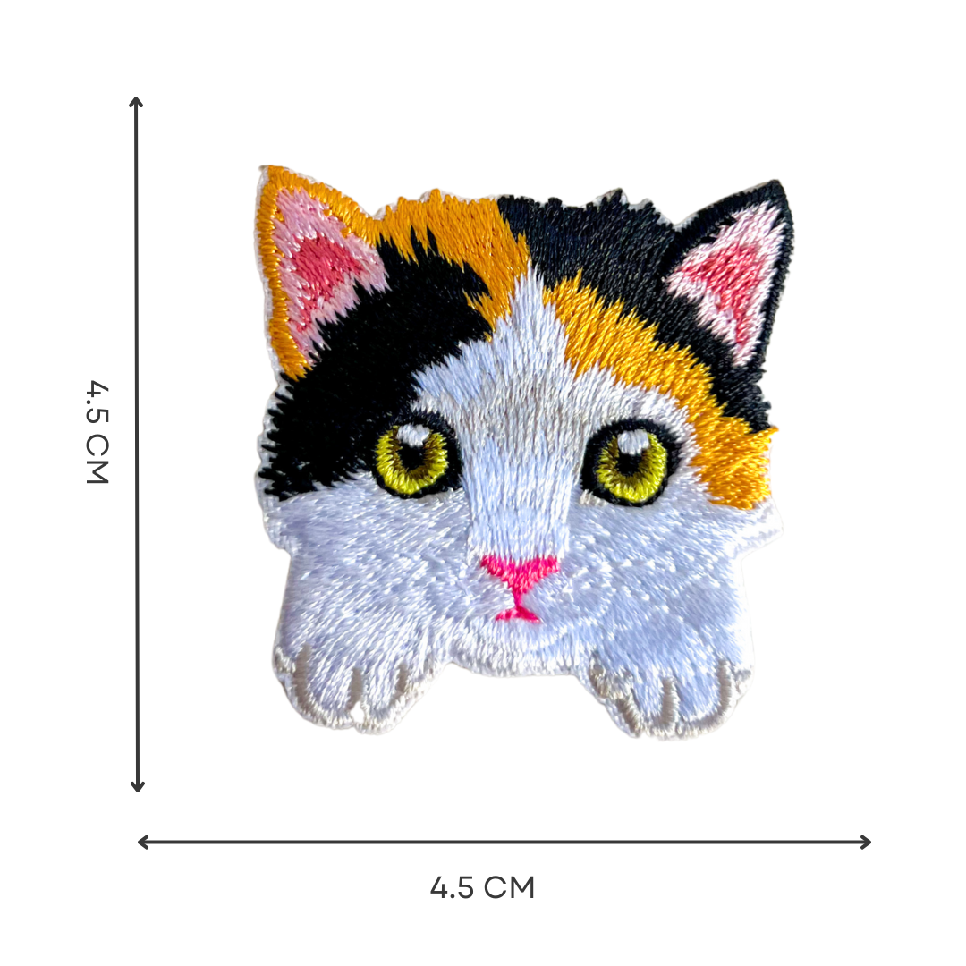 Cute Calico Tortoiseshell Cat Self-Adhesive Embroidered Patch