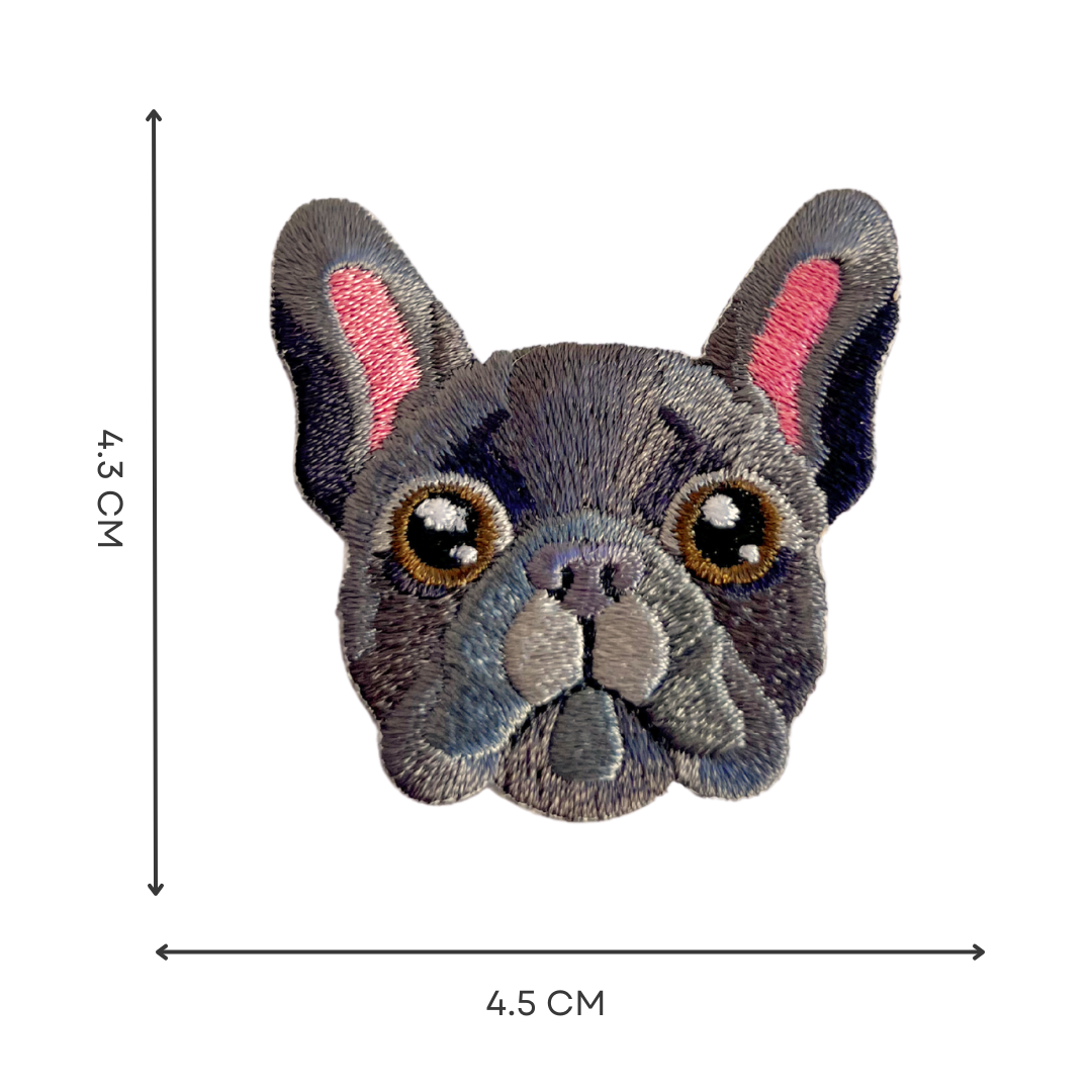 Cute French Bulldog Iron-On Embroidered Patch