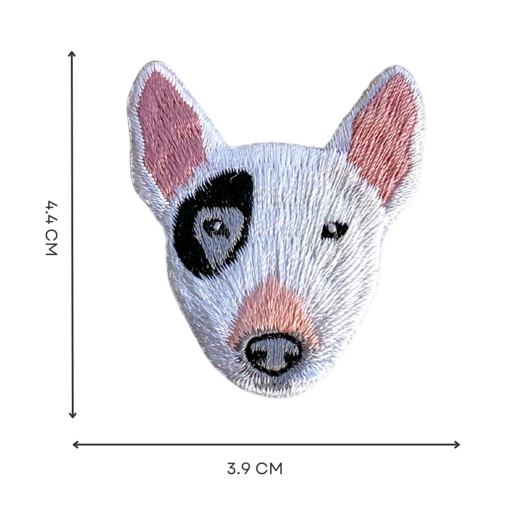 Cute Bull Terrier Dog Iron-On Embroidered Patch