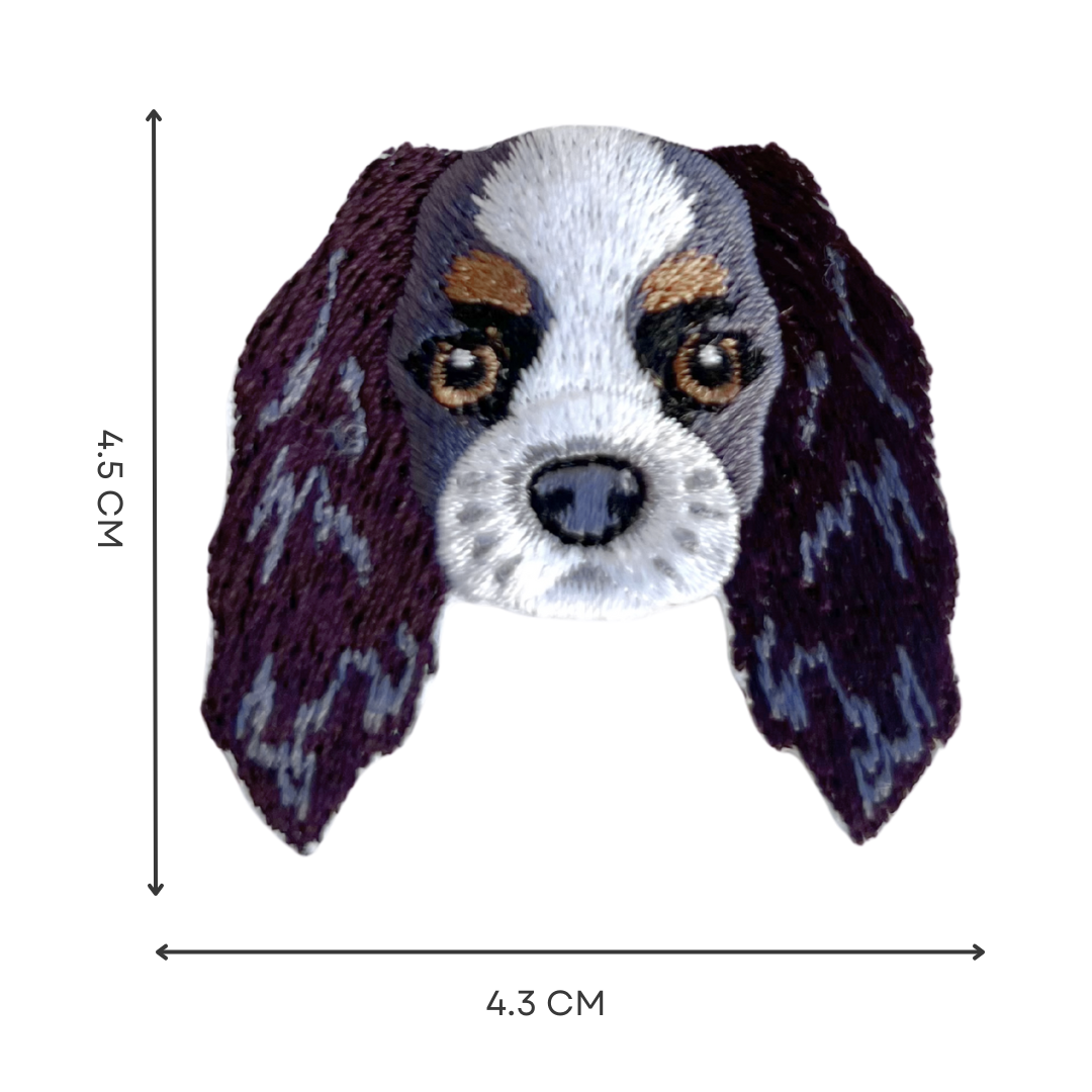 Cute Cavalier King Charles Spaniel Iron-On Embroidered Patch