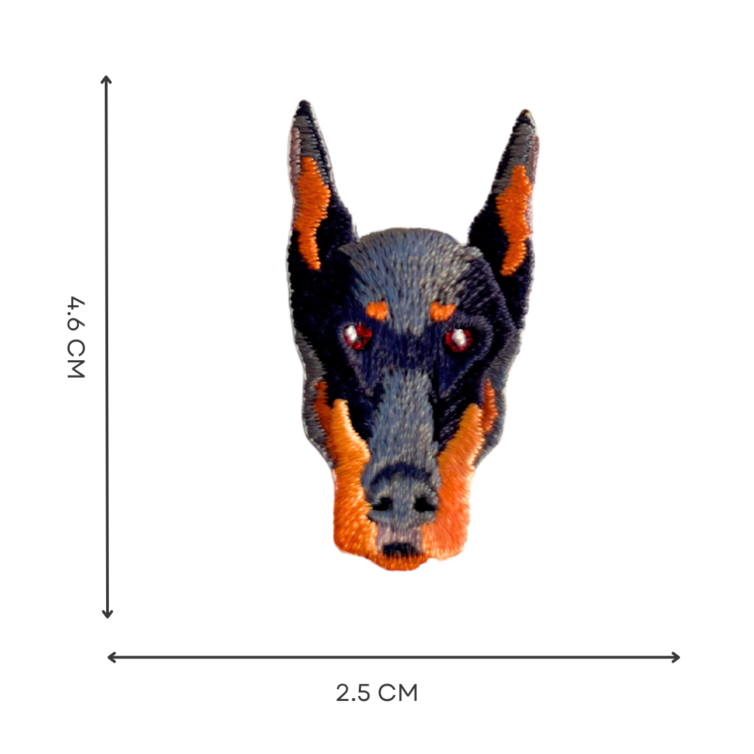 Cute Doberman Dog Iron-On Embroidered Patch