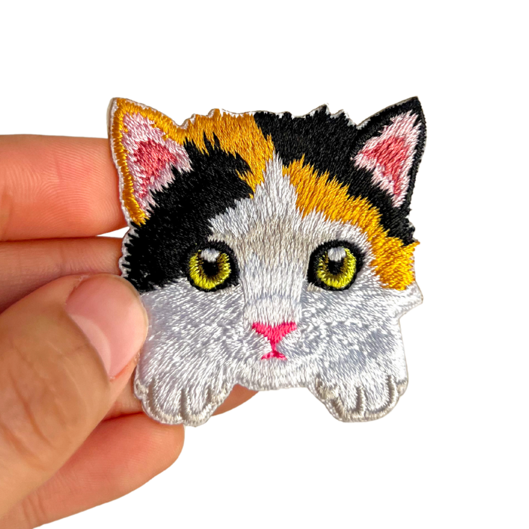 Cute Calico Tortoiseshell Cat Self-Adhesive Embroidered Patch