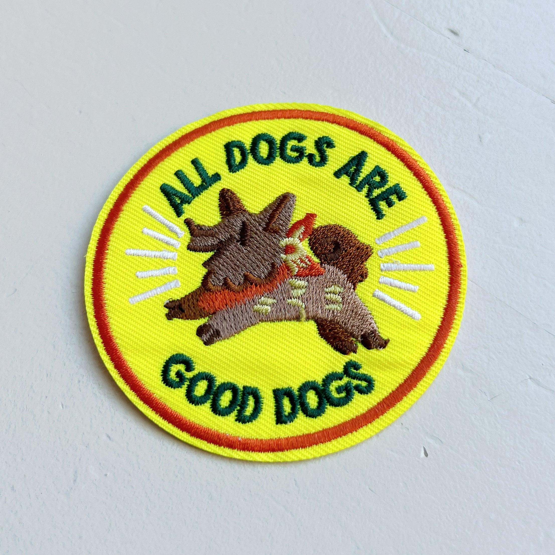 All Dogs Are Good Dogs Iron-On Embroidered Patch