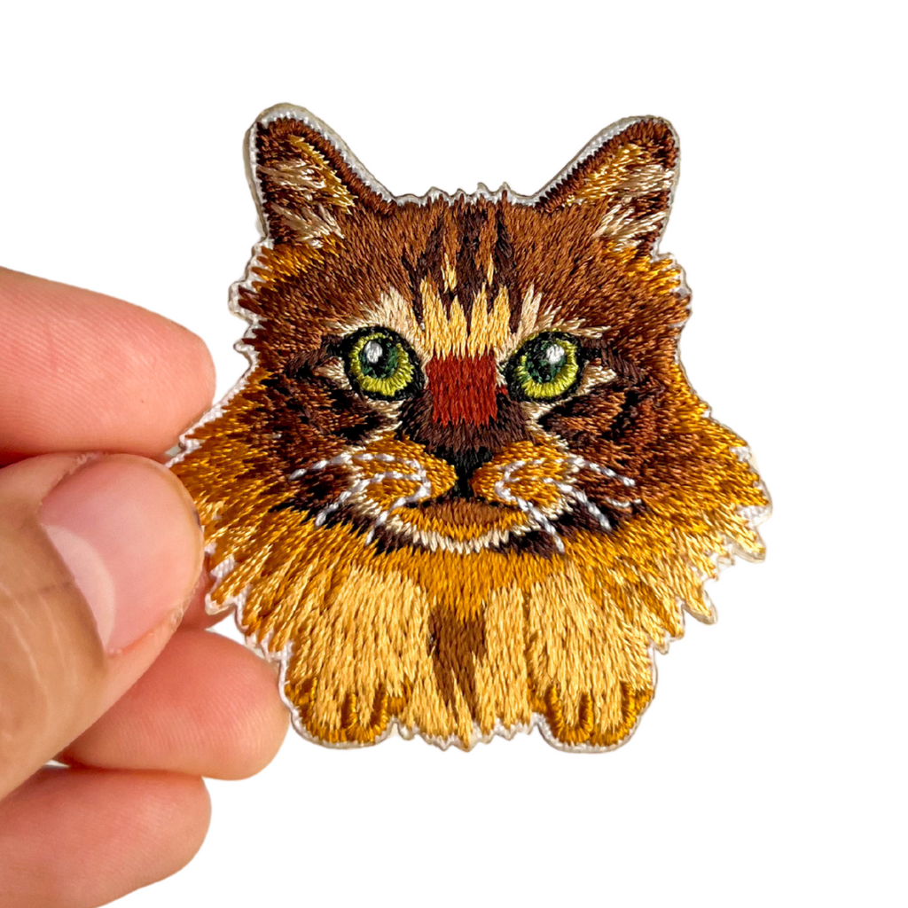 Cute Maine Coon Cat Self-Adhesive Embroidered Patch