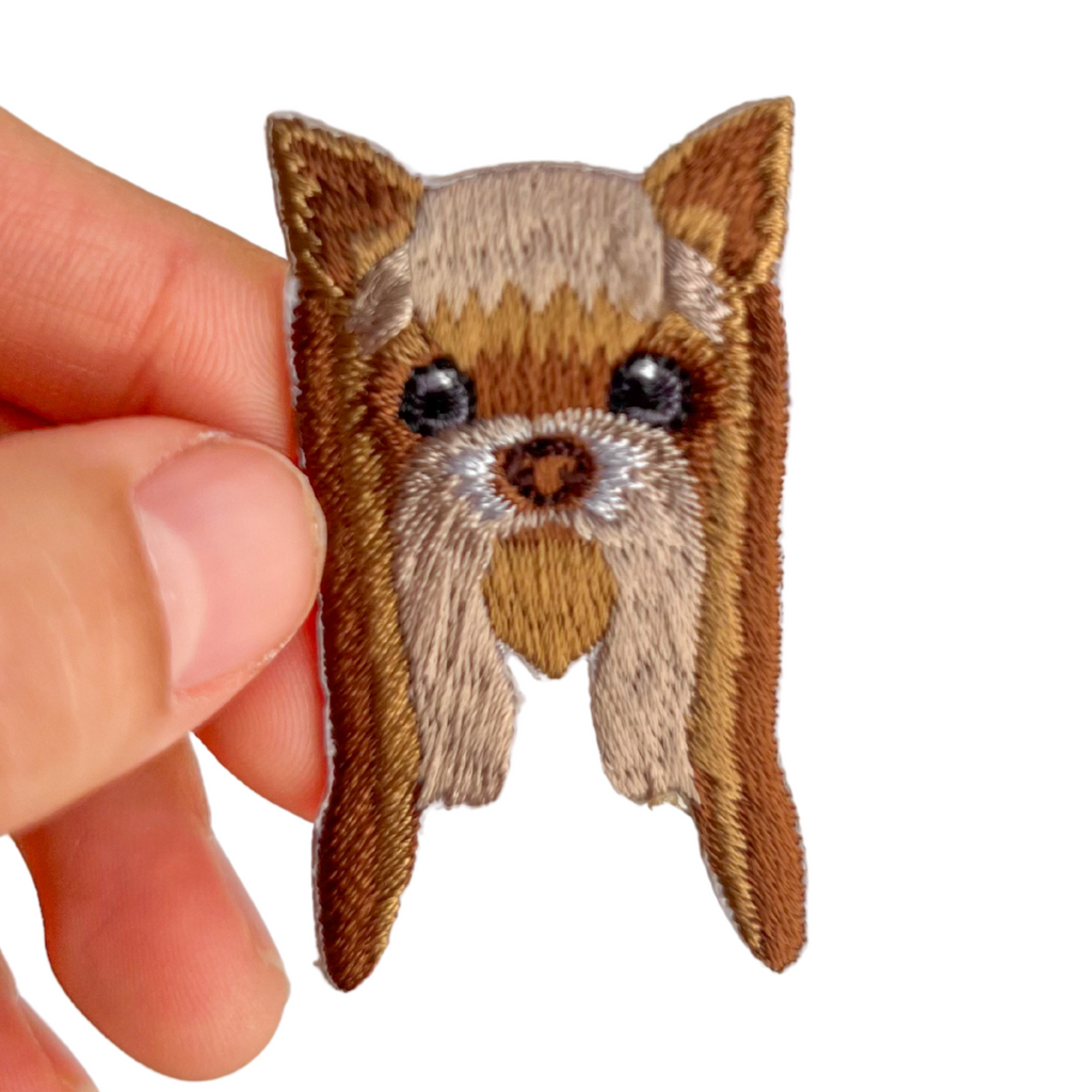Cute Yorkie Dog Iron-On Embroidered Patch