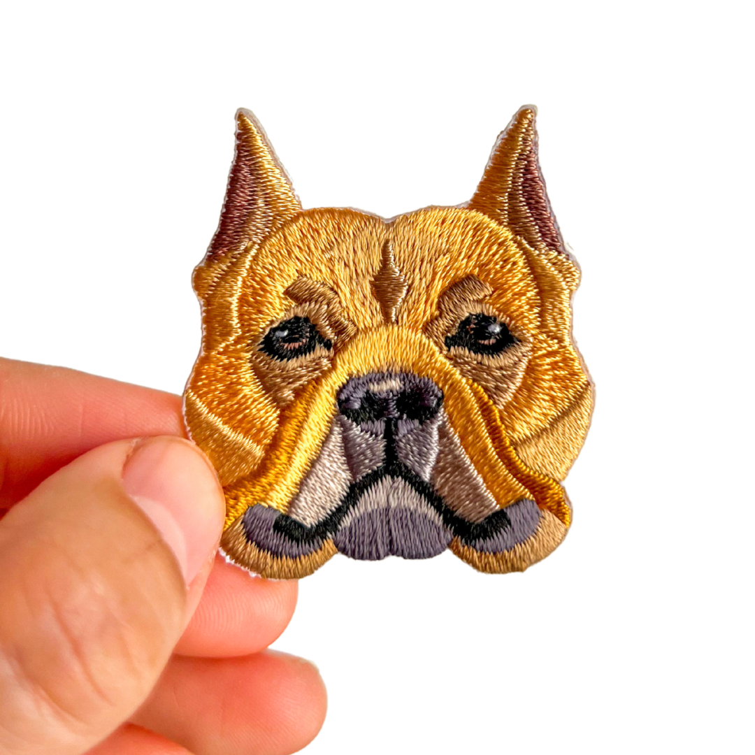 Cute Pitbull Dog Iron-On Embroidered Patch