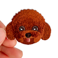 Cute Brown Toy Poodle Iron-On Embroidered Patch
