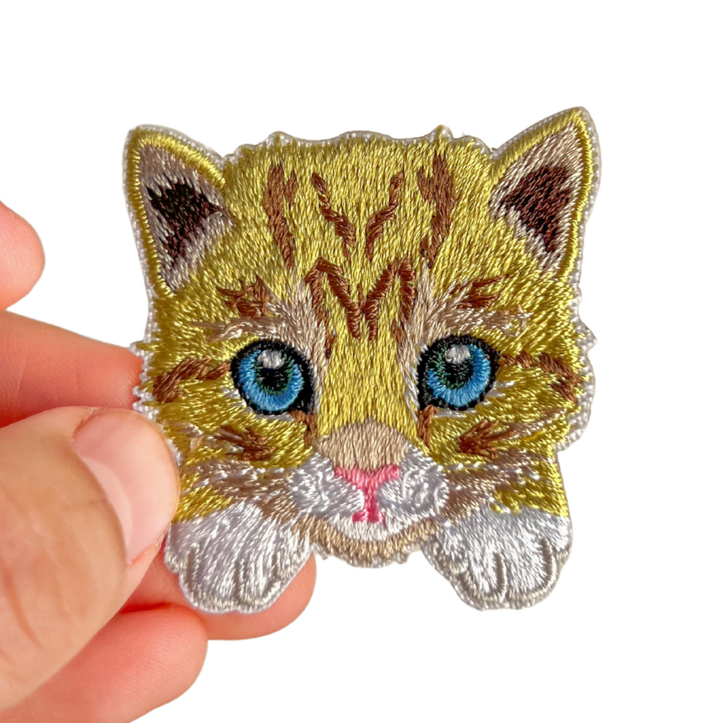 Cute Orange Tabby Cat Self-Adhesive Embroidered Patch