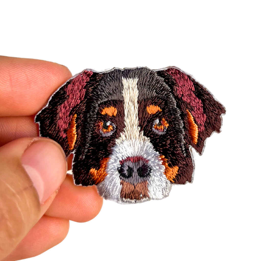 Cute Bernese Mountain Dog Iron-On Embroidered Patch