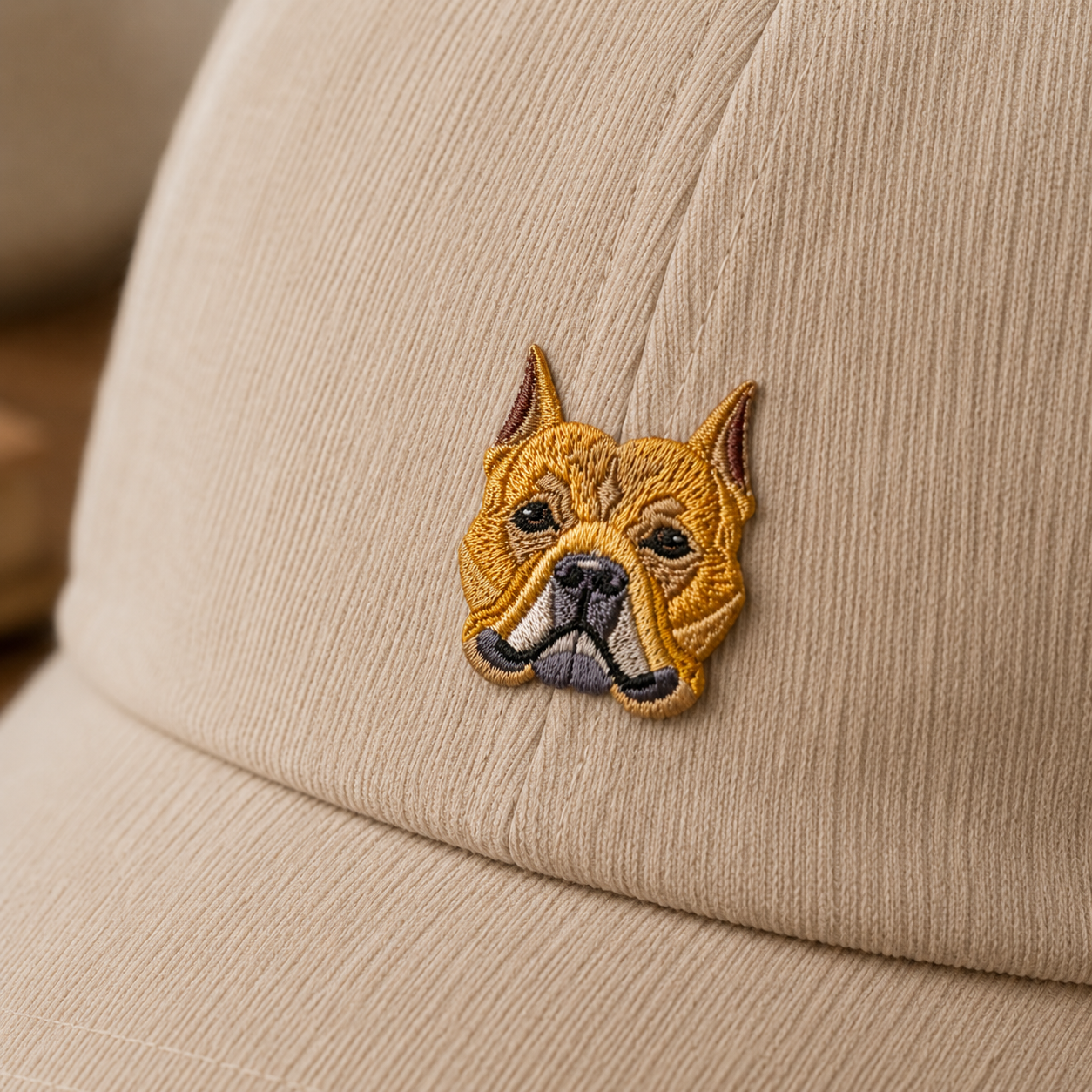 Cute Pitbull Dog Iron-On Embroidered Patch