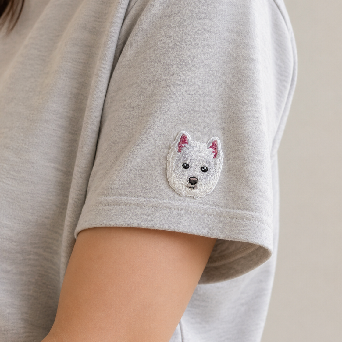 Cute Westie Dog Iron-On Embroidered Patch