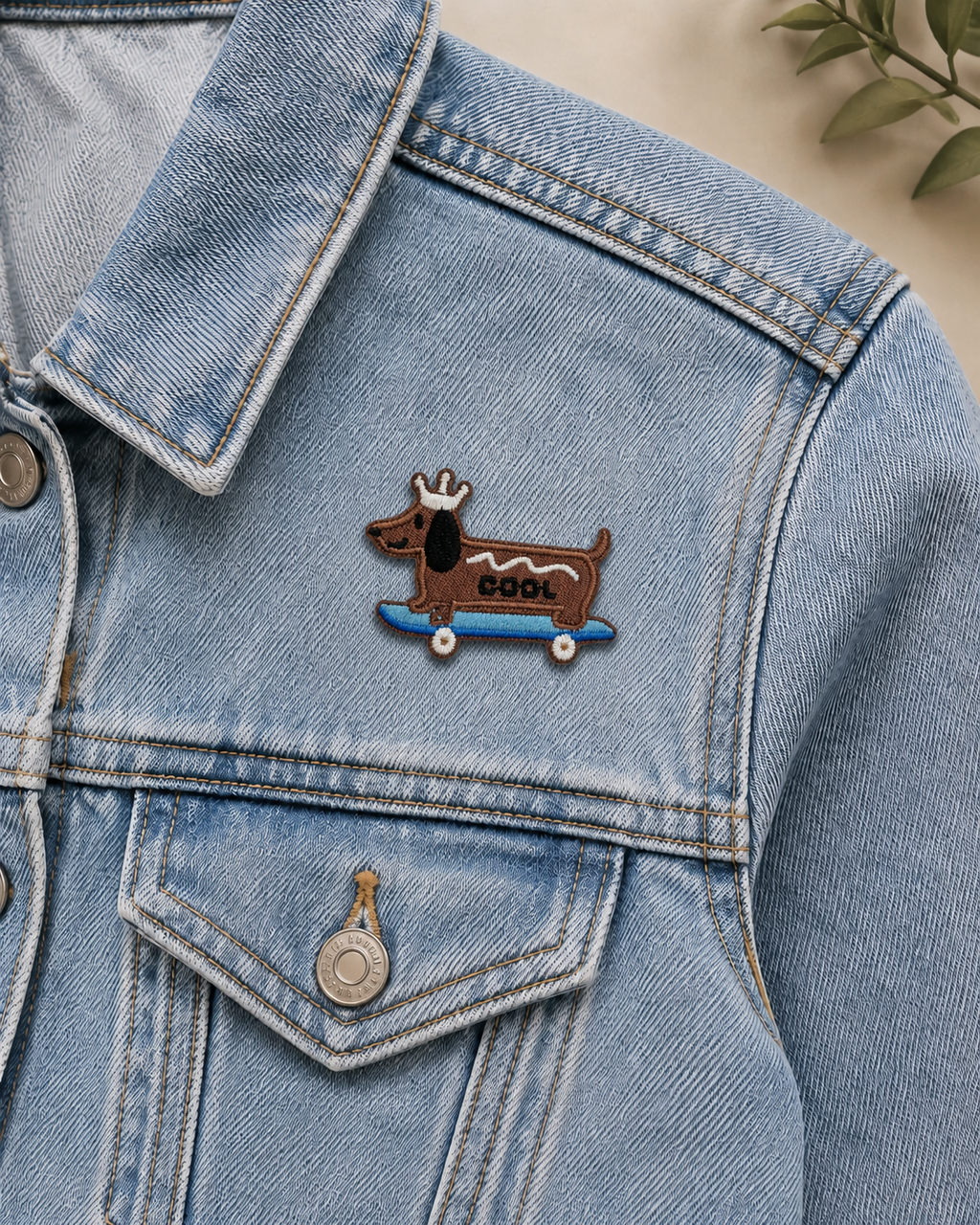 Skateboarding Sausage Dog Dachshund Self-Adhesive Embroidered Patch