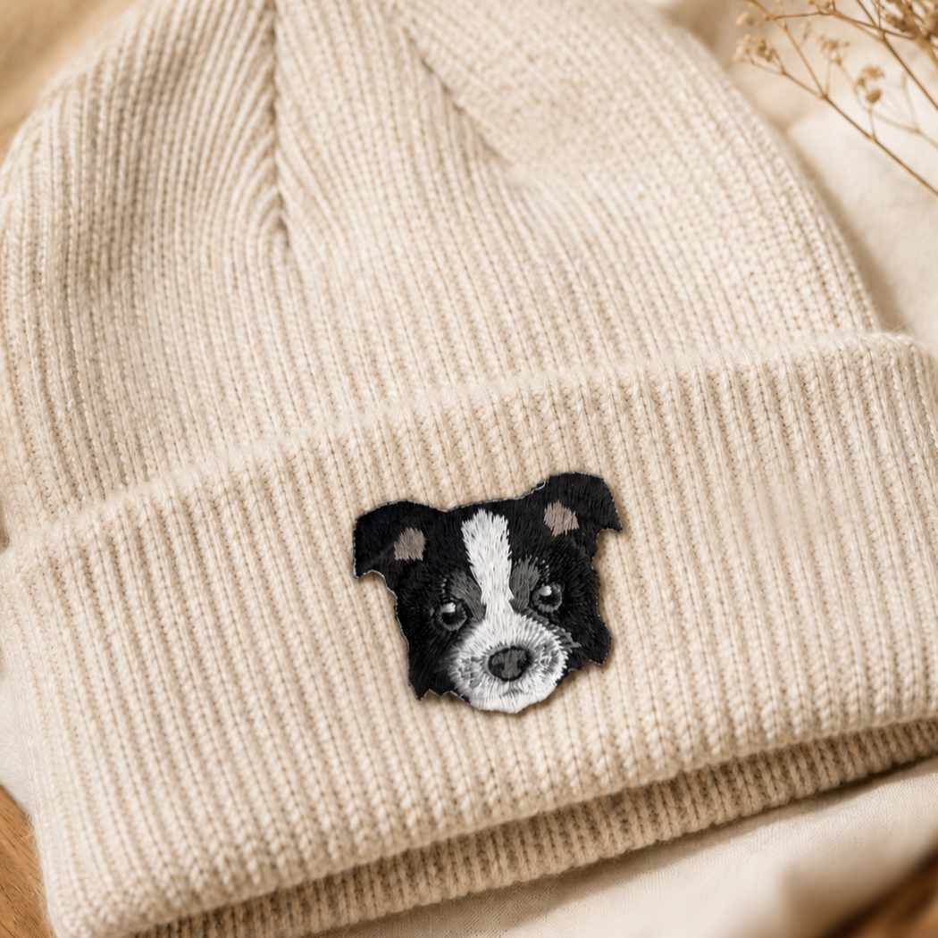 Cute Border Collie Dog Iron-On Embroidered Patch