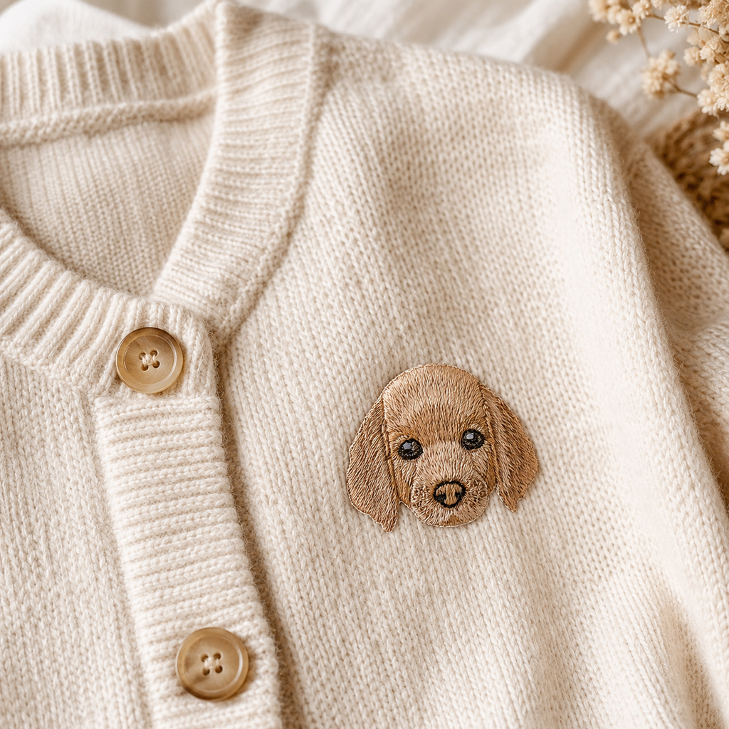 Cute Golden Retriever Dog Iron-On Embroidered Patch