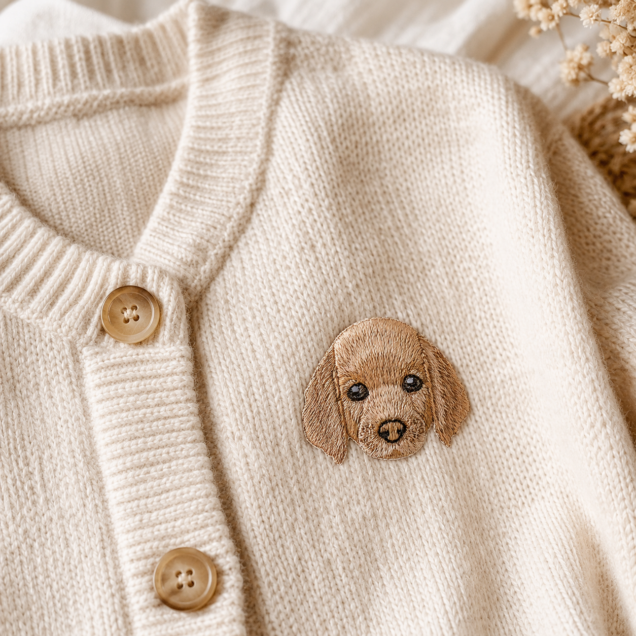 Cute Golden Retriever Dog Iron-On Embroidered Patch