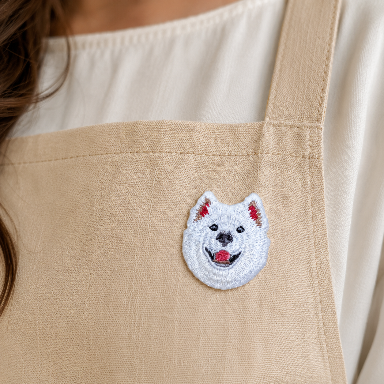 Cute Samoyed Dog Iron-On Embroidered Patch