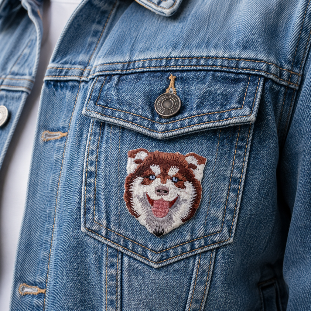 Cute Alaskan Malamute Dog Iron-On Embroidered Patch