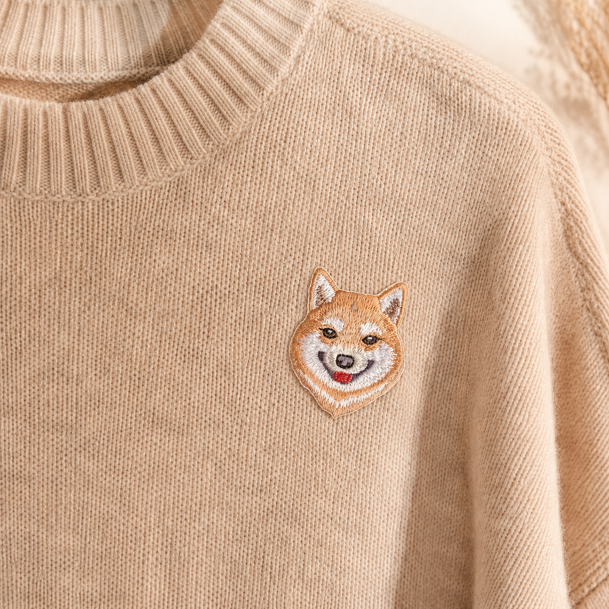 Cute Shiba Inu Dog Iron-On Embroidered Patch