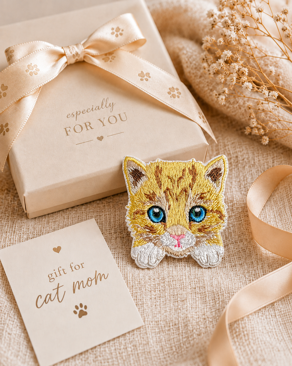 Cute Orange Tabby Cat Self-Adhesive Embroidered Patch