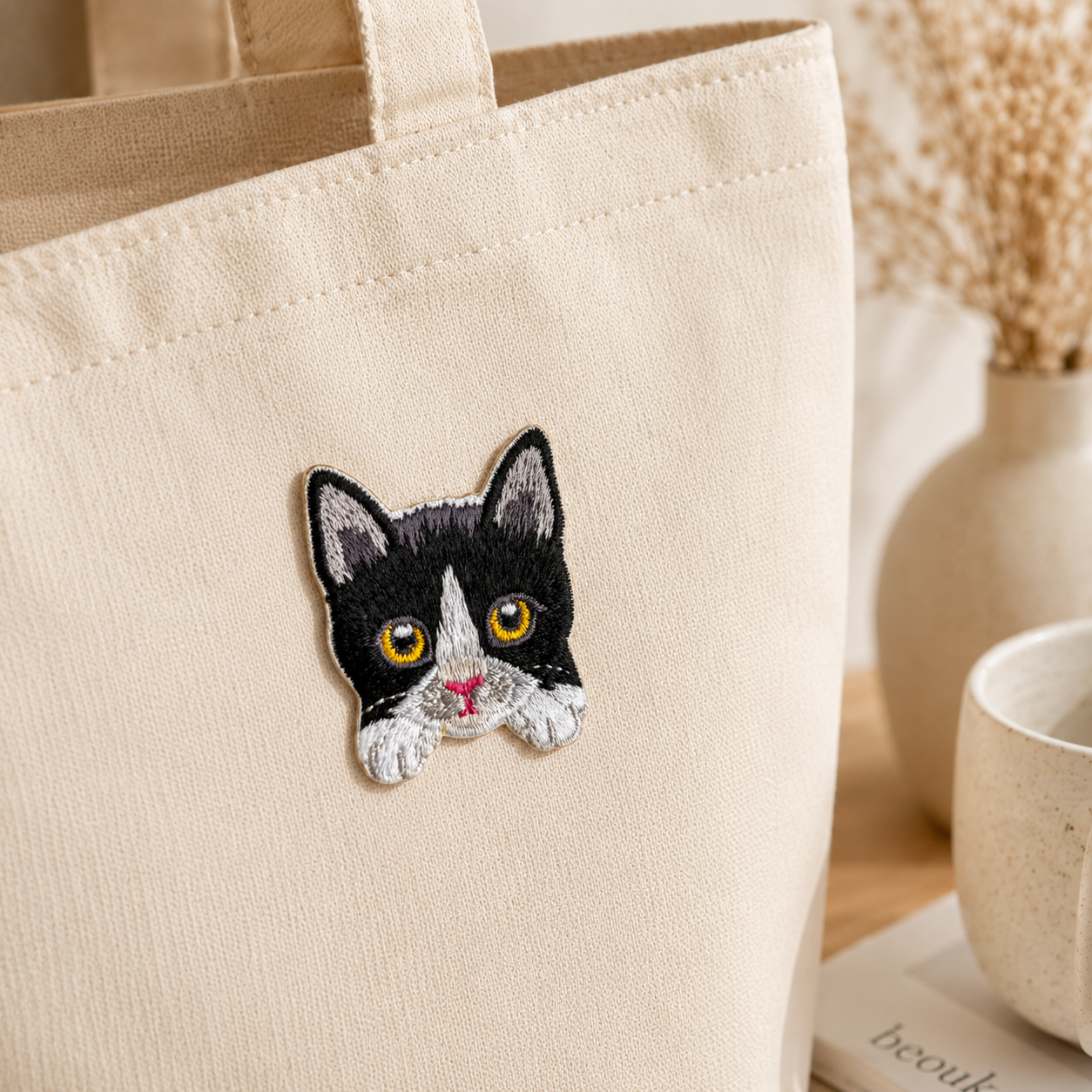 Funny Tuxedo Cat Self-Adhesive Embroidered Patch