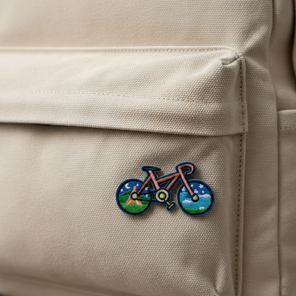 Bicycle Nature Travel Iron-On Embroidered Patch