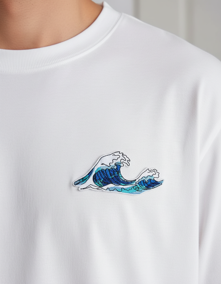 Surfing Waves Ocean Iron-On Embroidered Patch