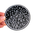 Black Night Sky Mountain Iron-On Embroidered Patch