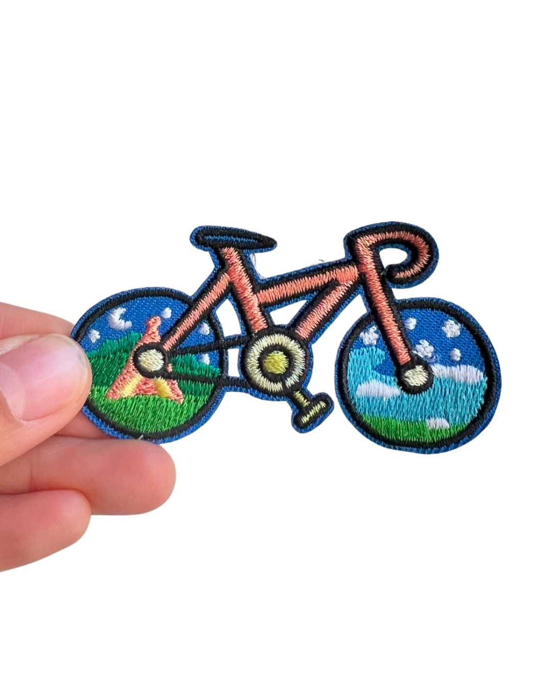 Bicycle Nature Travel Iron-On Embroidered Patch