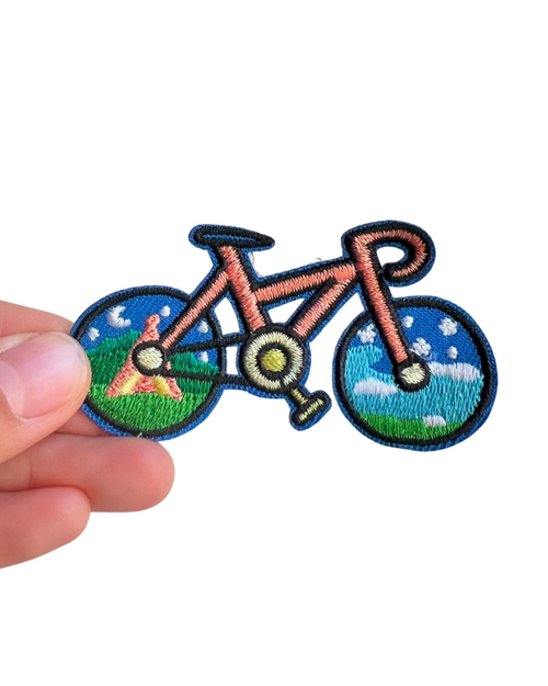 Bicycle Nature Travel Iron-On Embroidered Patch