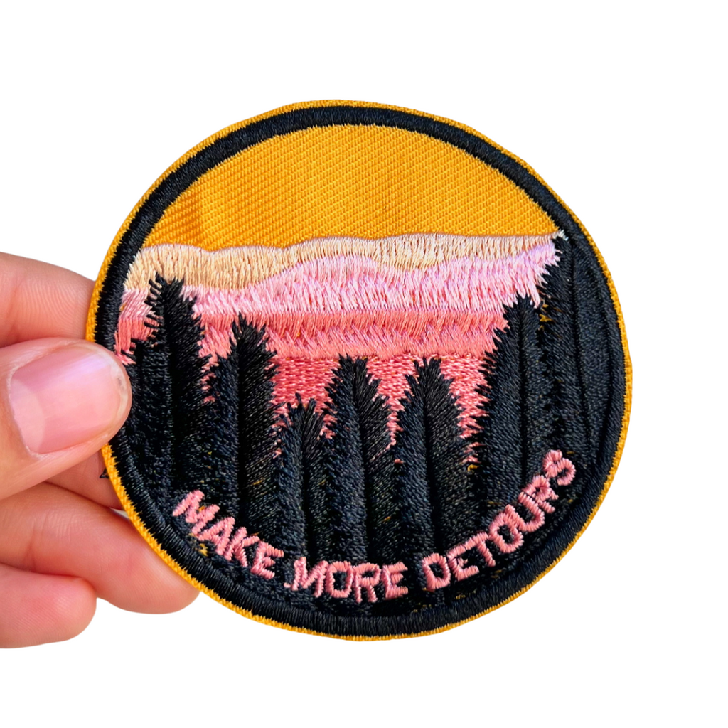 Forest Sunset Adventure Iron-On Embroidered Patch