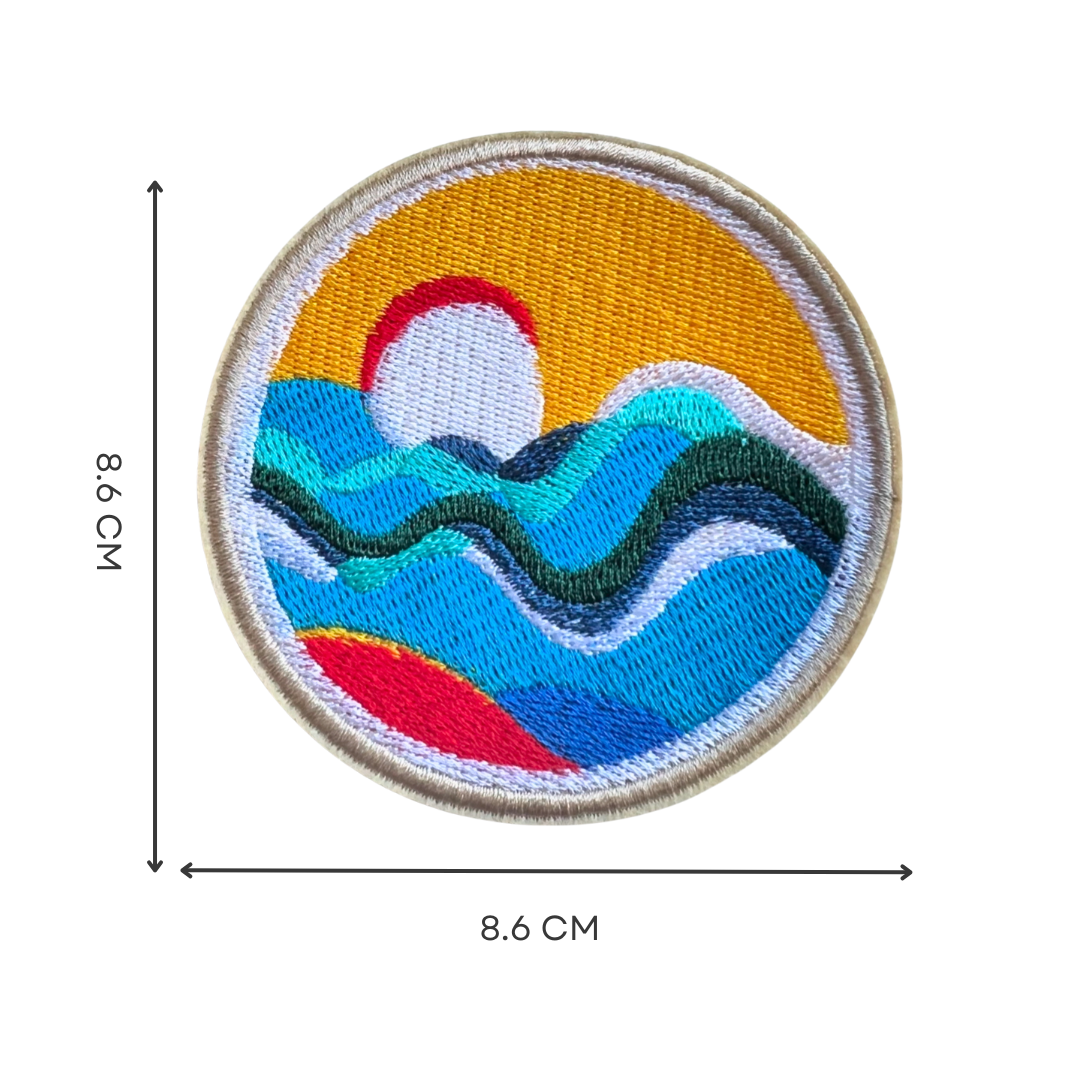 Sunrise Waves Ocean Iron-On Embroidered Patch