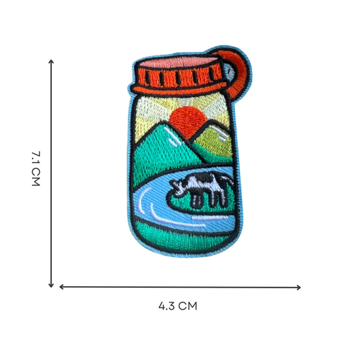Cow In A Bottle Iron-On Embroidered Patch