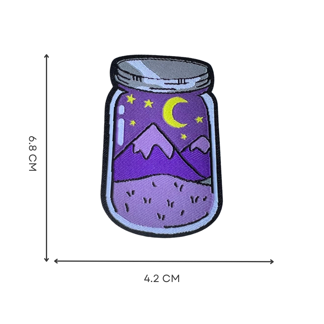 Purple Bottle Night Sky Iron-On Embroidered Patch
