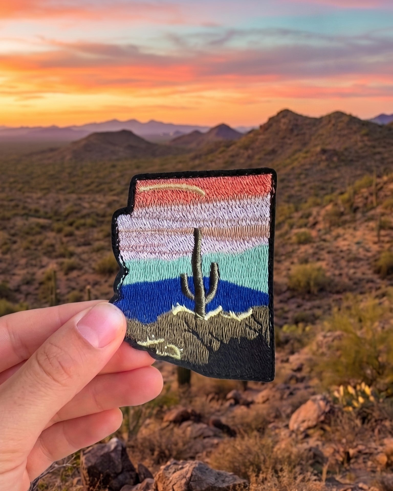 Arizona Desert Cactus Iron-On Embroidered Patch