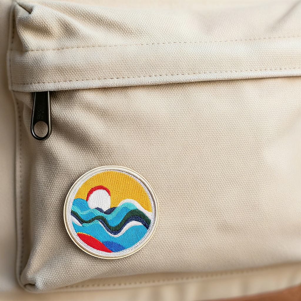 Sunrise Waves Ocean Iron-On Embroidered Patch