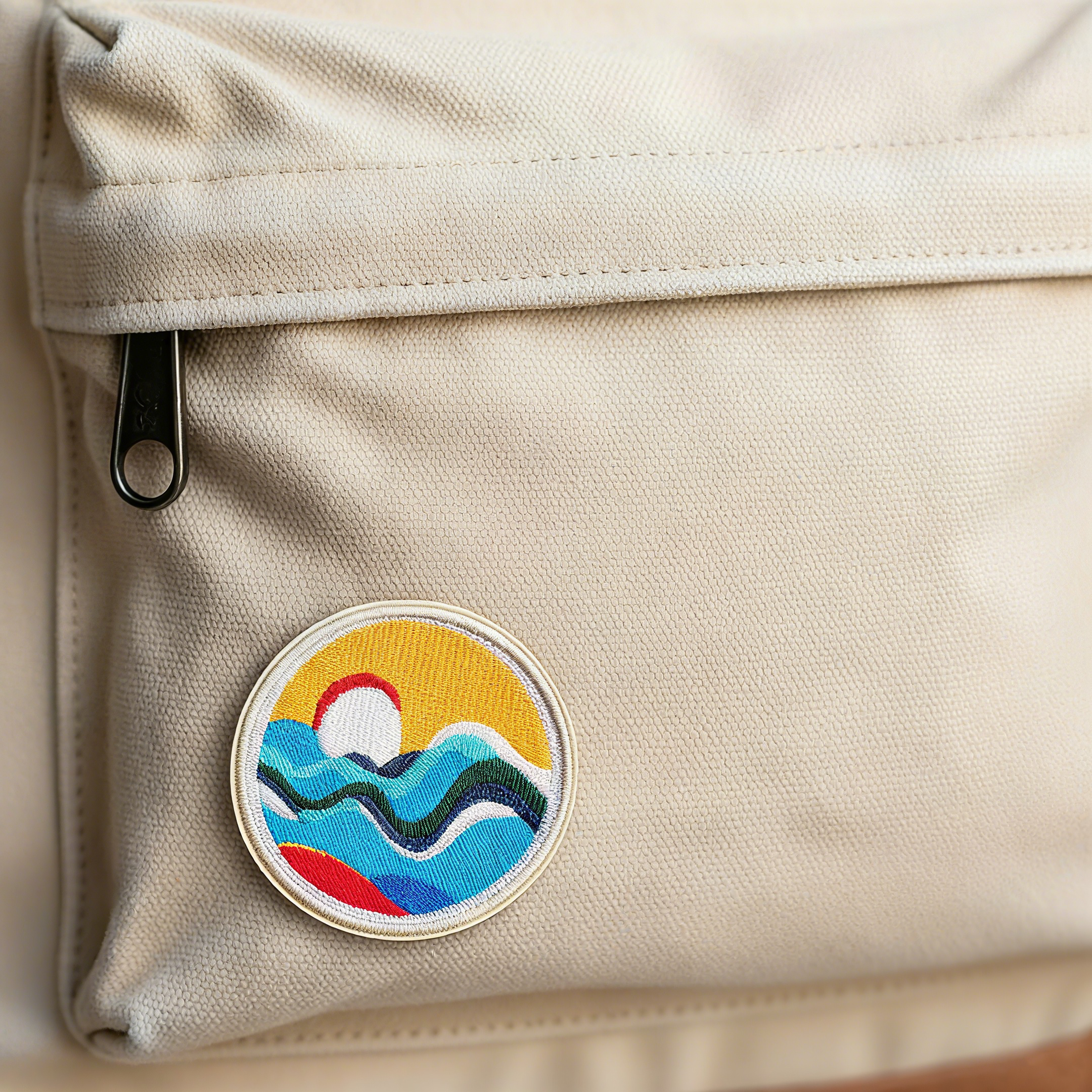 Sunrise Waves Ocean Iron-On Embroidered Patch