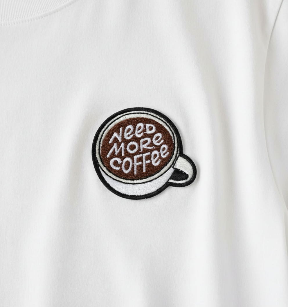 Funny Coffee Cup Iron-On Embroidered Patch
