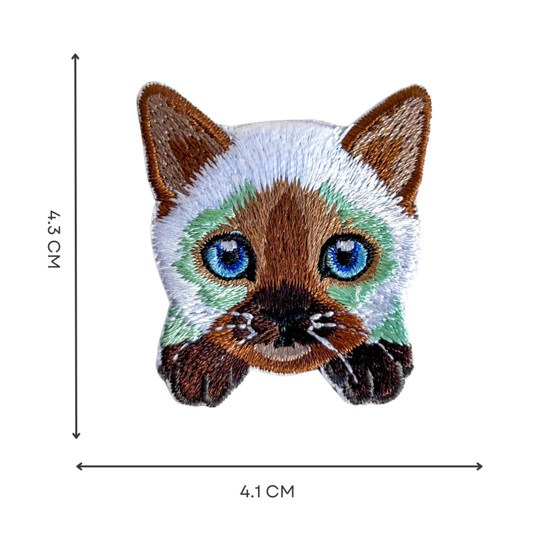 Cute Siamese Cat Self-Adhesive Embroidered Patch