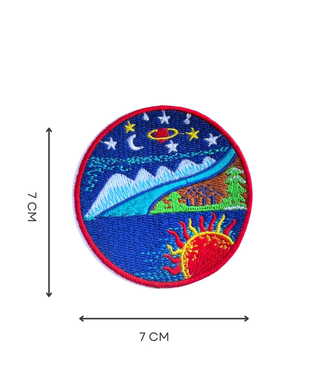 Outdoor Landschaft Aufnäher Set Wandern Berge Abenteuer Stickerei Patches DIY