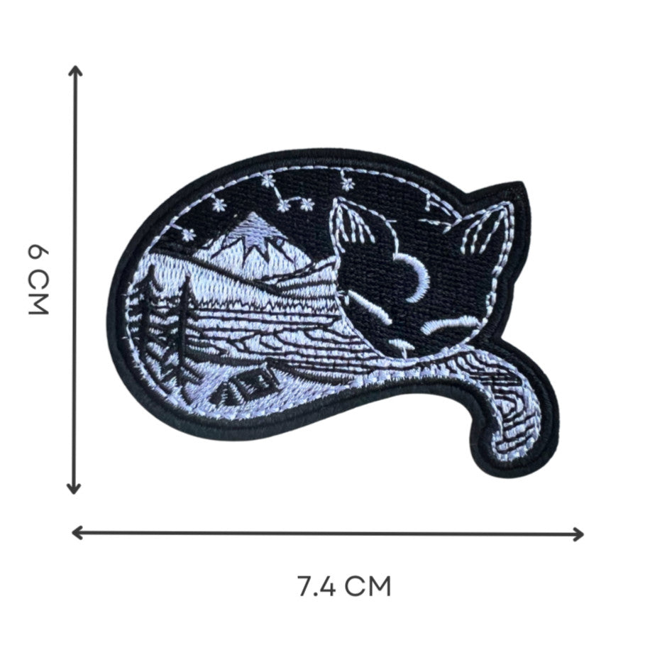 lustige schwarze Katze mit Messer Aufnäher Bügelbild Aufbügler Applikation Patch