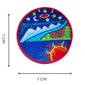 Nature Ocean Mountain Moon Iron-On Embroidered Patch