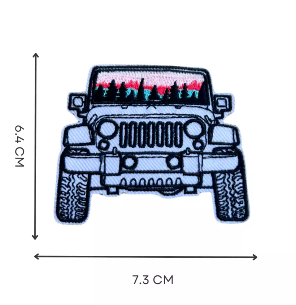 Off-Road Car Adventure Iron-On Embroidered Patch