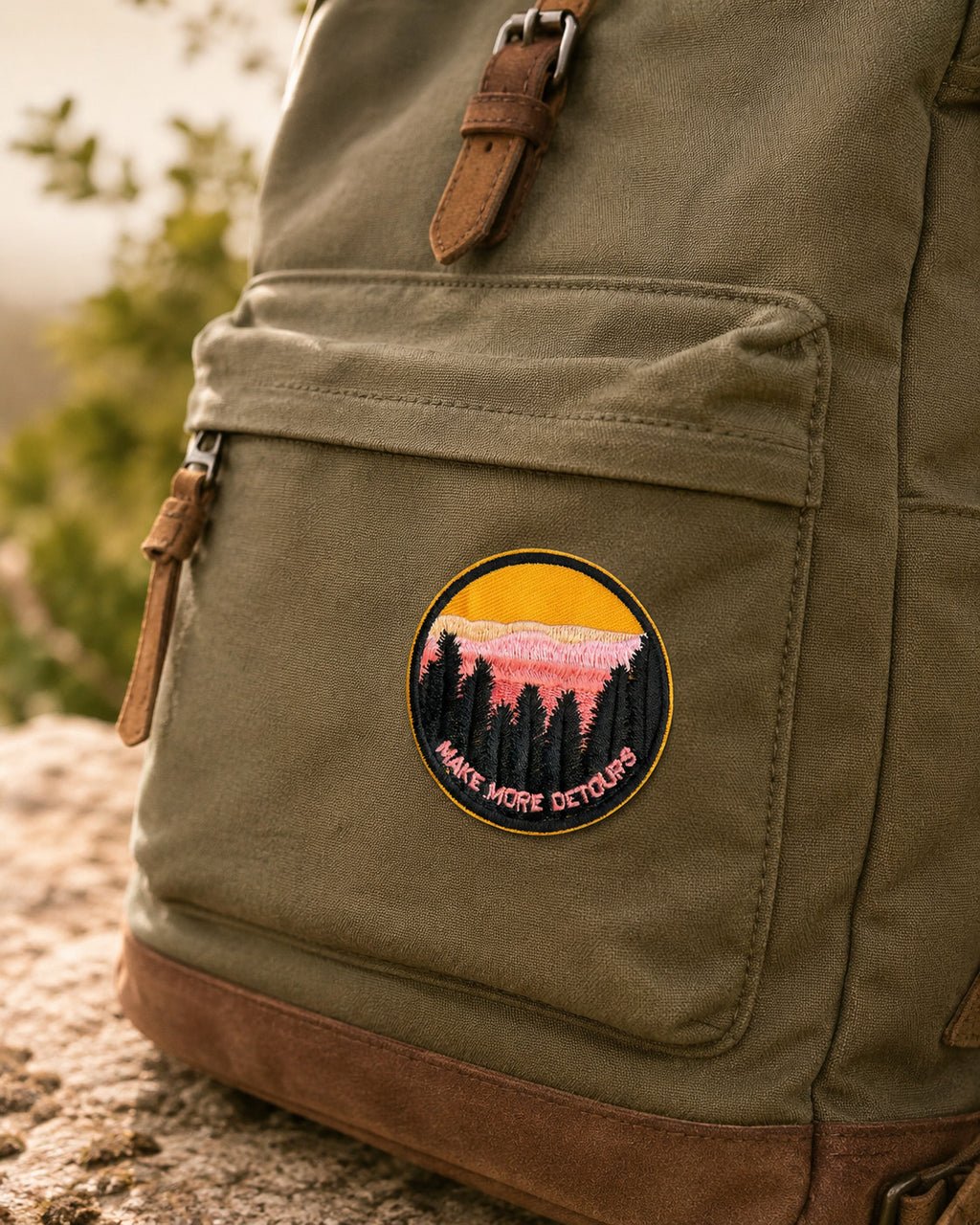 Outdoor Landschaft Aufnäher Set Wandern Berge Abenteuer Stickerei Patches DIY