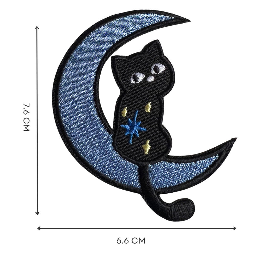 lustige schwarze Katze mit Messer Aufnäher Bügelbild Aufbügler Applikation Patch