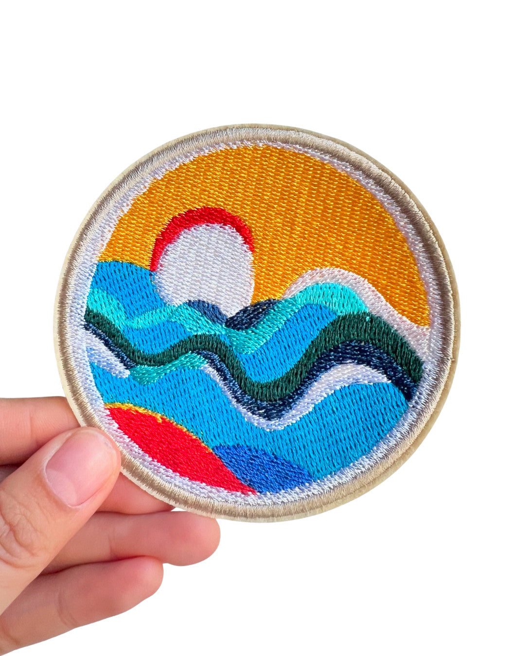 Outdoor Landschaft Aufnäher Set Wandern Berge Abenteuer Stickerei Patches DIY