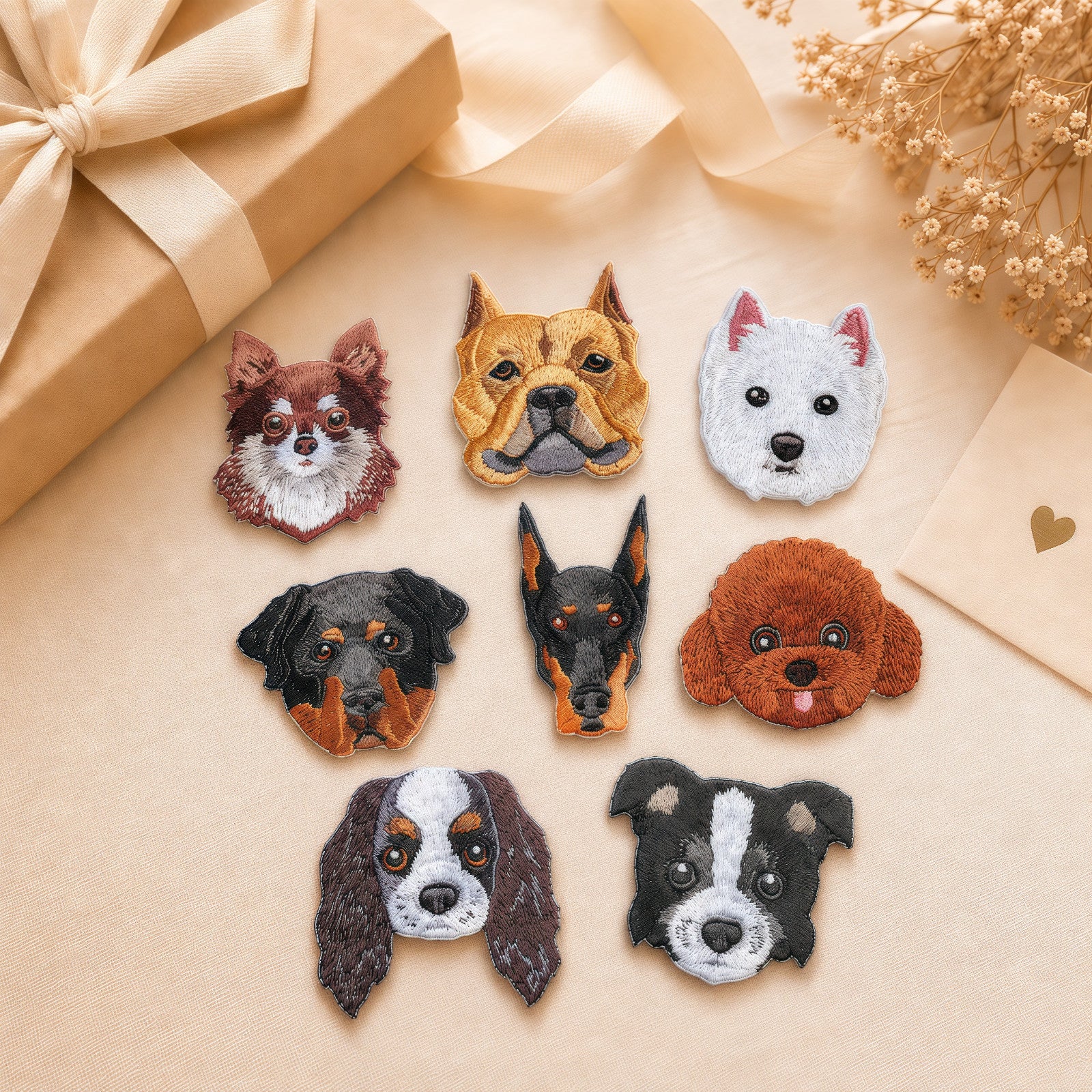 Süße Hunde Pudel Schäferhund Haustier Aufnäher Applikation Stickerei Patch DIY