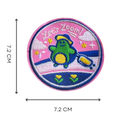 Funny Cute Pink Turtle Zoom Iron-On Embroidered Patch